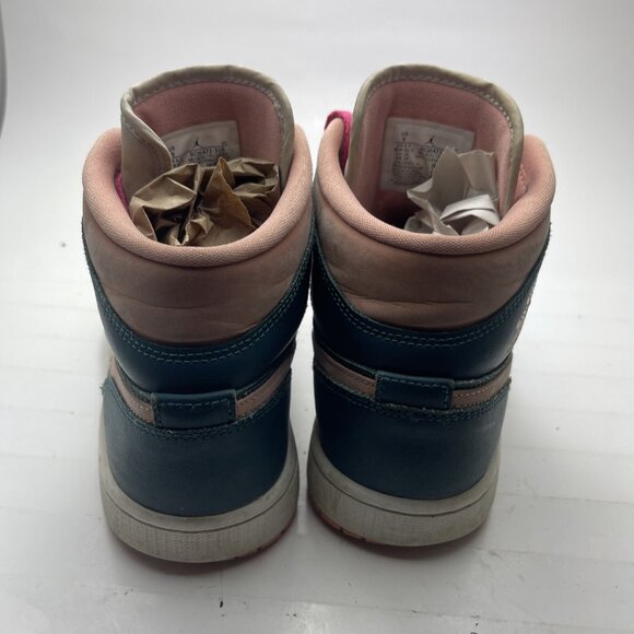 Wmns Air Jordan 1 Mid Dark Teal Green BQ6472-308 Womens 9 (Pink laces, read) - Picture 5 of 16